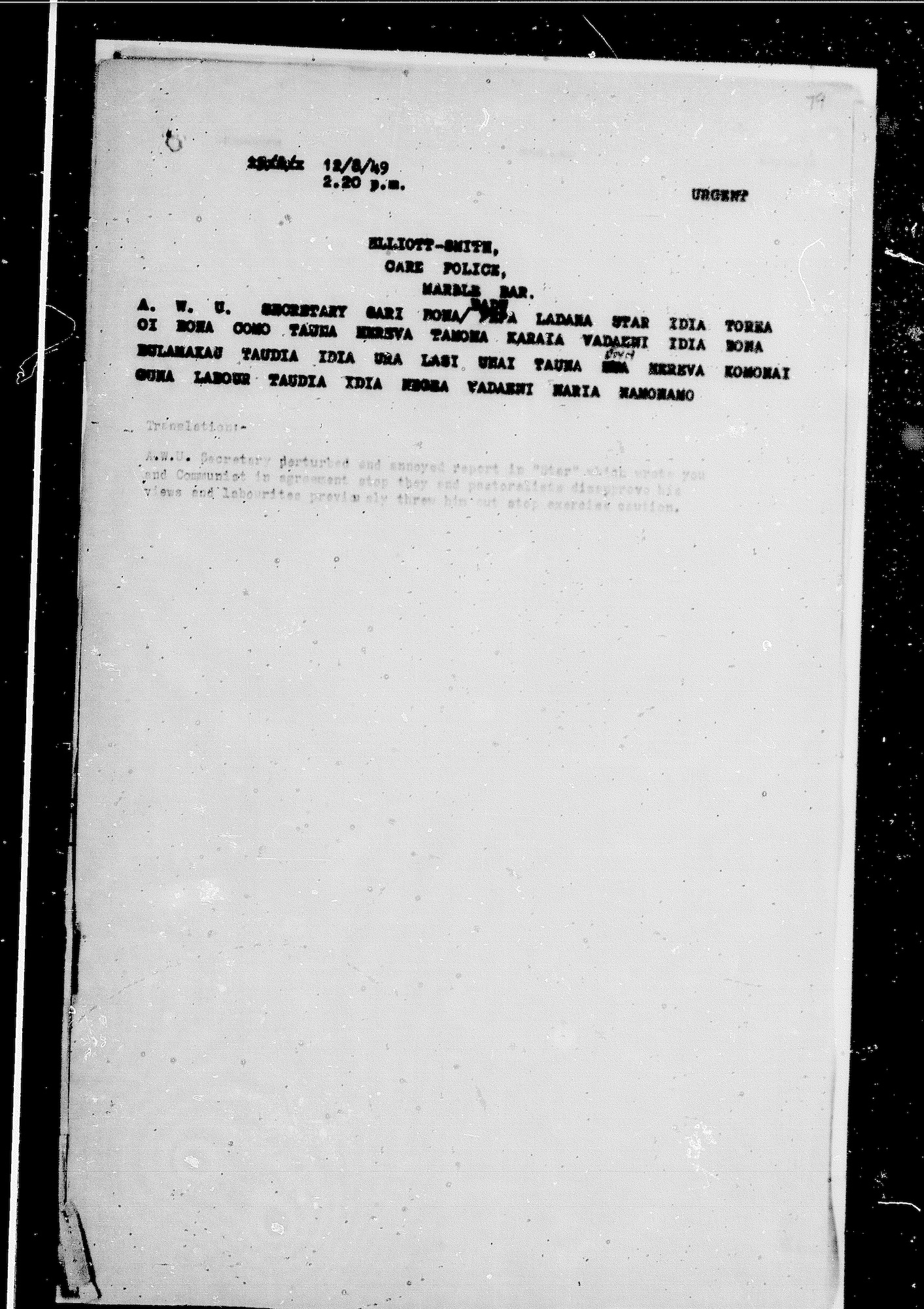 Middleton to Elliott-Smith, 12 August 1949 Middleton to Elliott-Smith, 12 August 1949