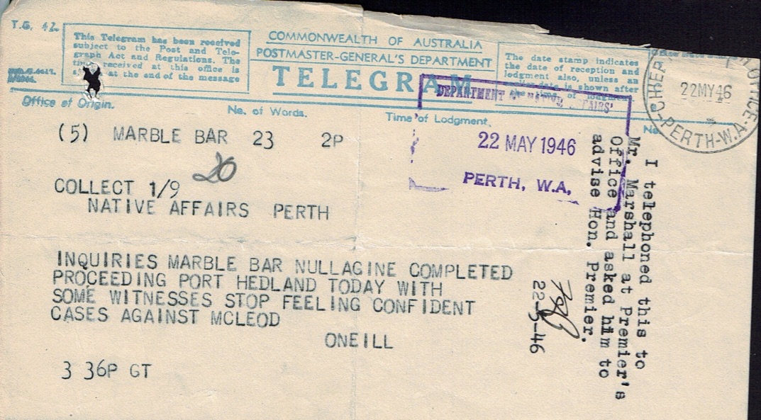 O'Neill to Bray, 22 May 1946