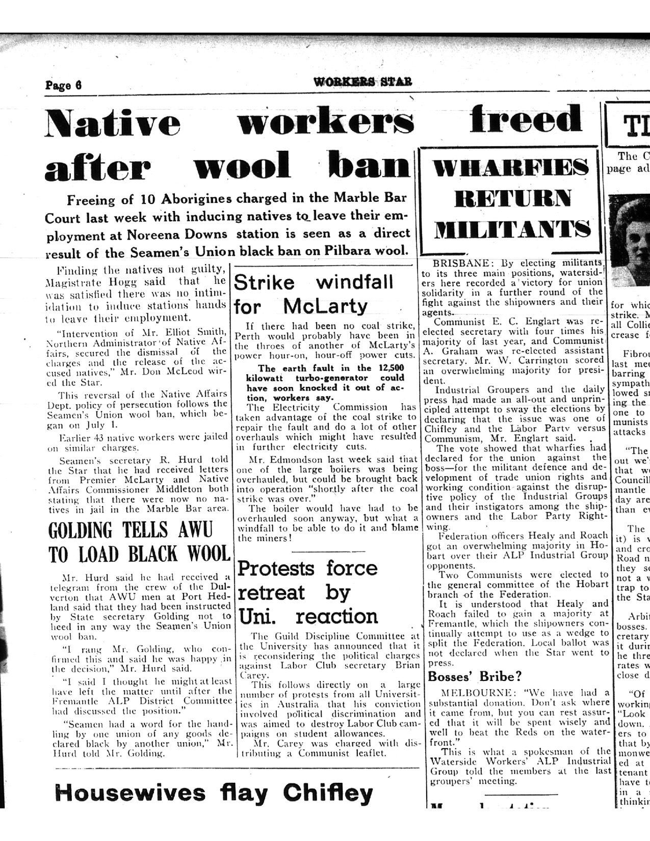 Workers Freed after Wool Ban newspaper article Workers Freed after Wool Ban newspaper article